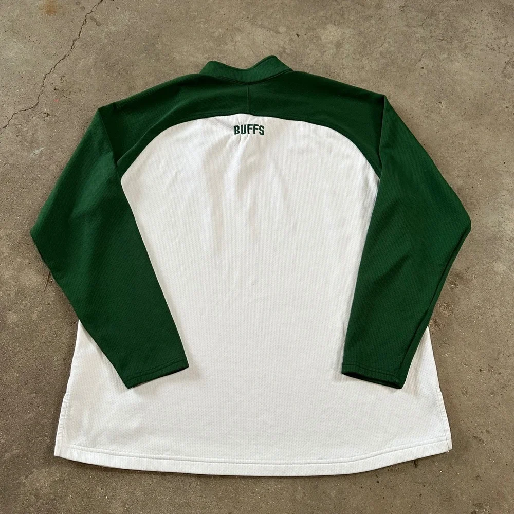 Vintage Nike Quarter Zip Pullover Mens L White Green Michigan State MSU Spartans